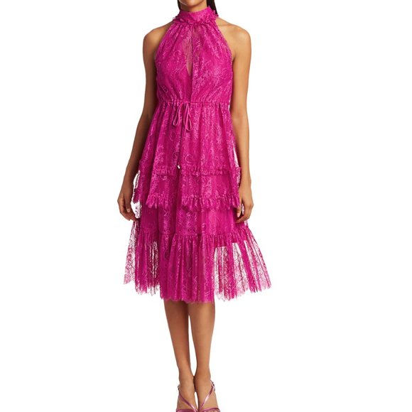 SOLD! Alexis Magdalina Pleated Lace Halter - Picture 4 of 9